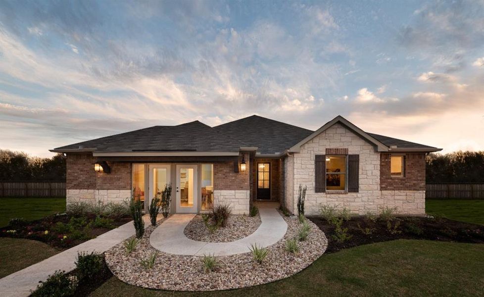 New construction Single-Family house 211 Chickasaw Ln, Hutto, TX 78634 Harris Homeplan- photo