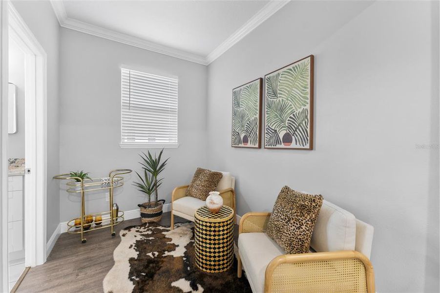 Sitting area at the top of the stairs