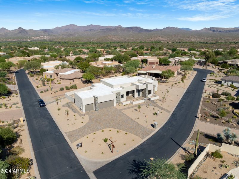 Aerial of corner lot