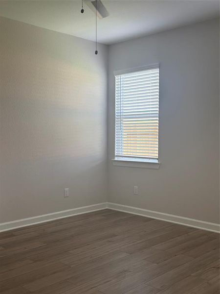 Hardwood floors with lots of light in the Primary bedroom