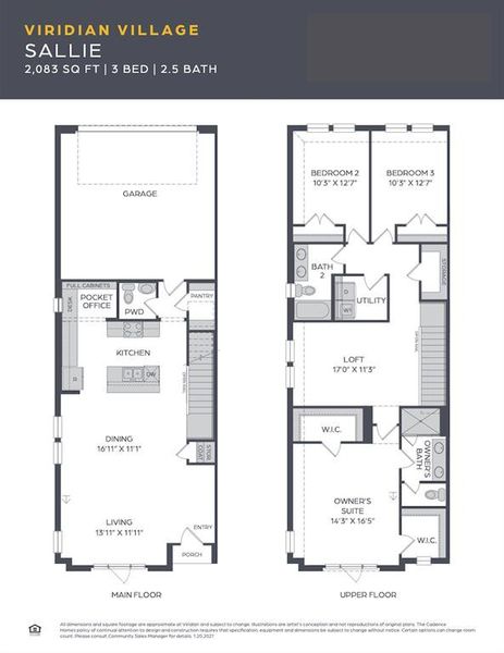 Our end unit Sallie floor plan offers great space and style for today's active family lifestyle!