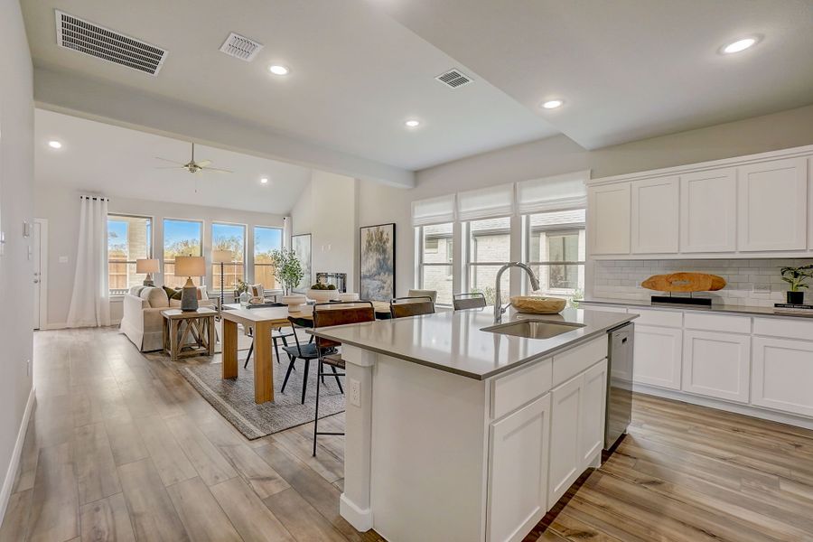 Kitchen in the Stanley II home plan by Trophy Signature Homes