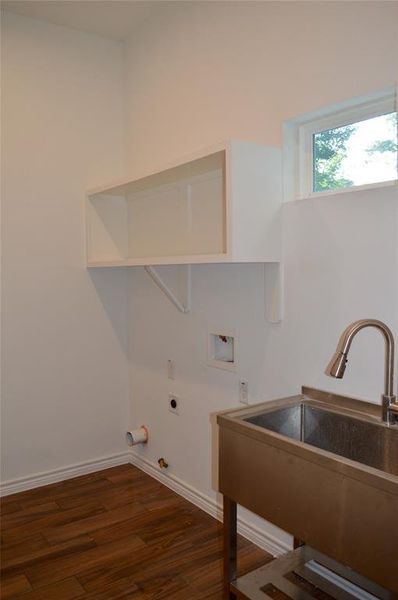 Utility room by side entrance of the home