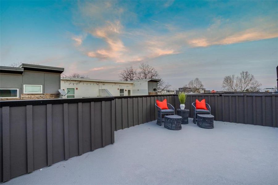 View of snow covered patio