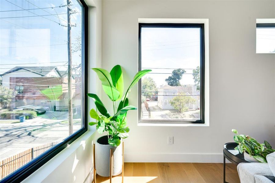 Entryway featuring hardwood / wood-style flooring and plenty of natural light