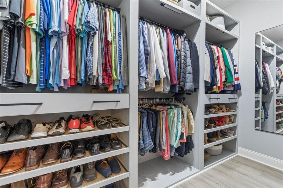 Custom Built-in Closet with slide out shoe storage.