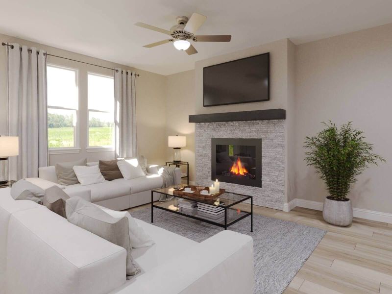 Enjoy the cozy family room after a long day.