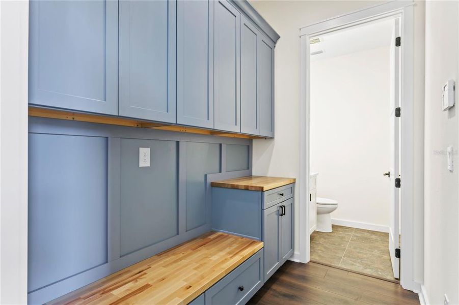 Mudroom off garage