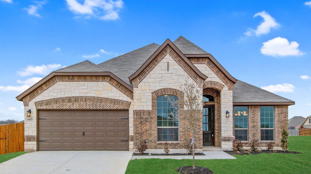 Elevation B with Stone | Concept 2671 at Oak Hills in Burleson, TX by Landsea Homes