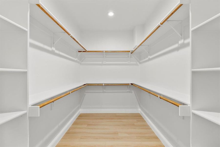 Master bedroom walk in closet