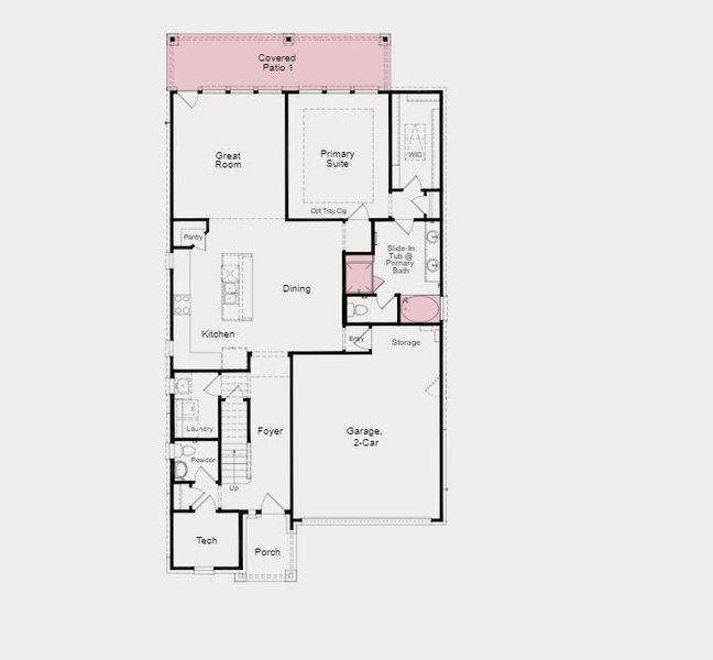 Structural options added include: Soaking tub in primary suite, covered outdoor living 1 and 8' doors.