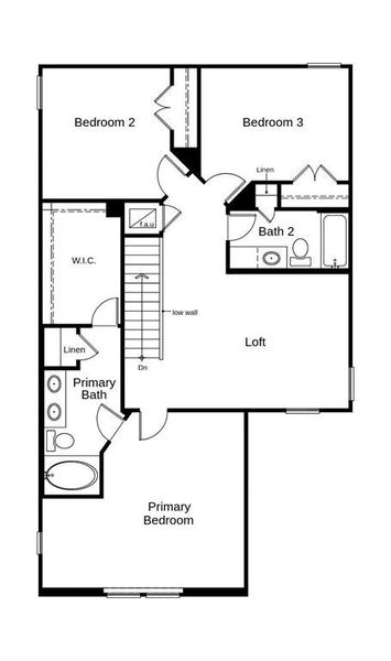 This floor plan features 3 bedrooms, 2 full baths, 1 half bath, and over 2,200 square feet of living space