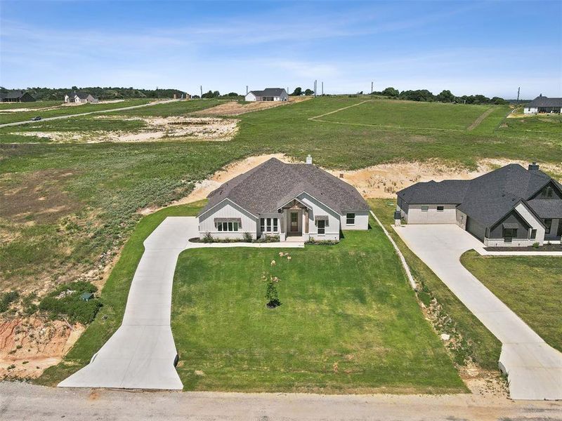 Aerial view featuring a rural view