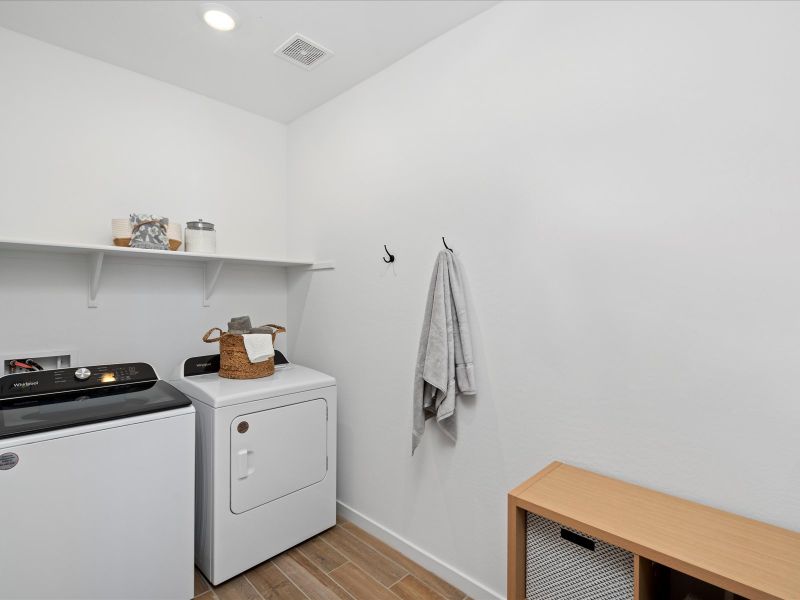 Laundry Area in the Arlo Floorplan modeled at Abel Ranch