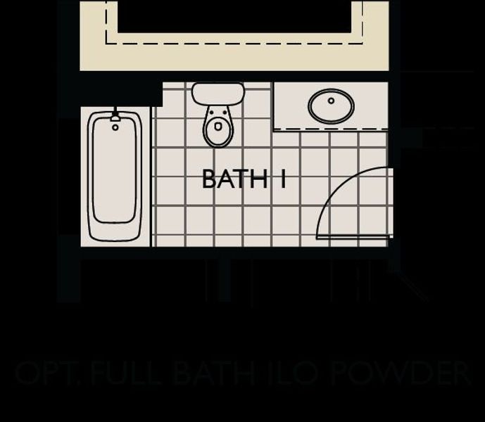 Sandalwood floor plan option full bath in lieu of powder William Ryan Homes Tampa