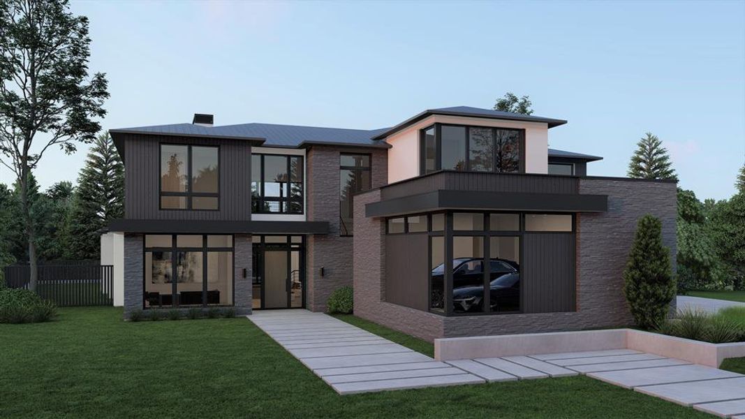 Rendering of front elevation.