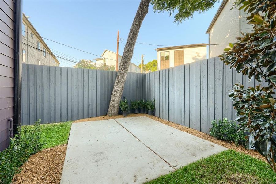 Private, Gated Patio and Yard