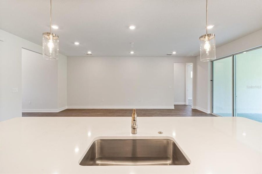 Kitchen facing living room