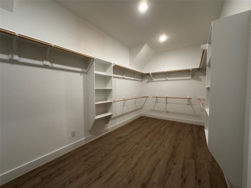 Large Primary closet with built ins