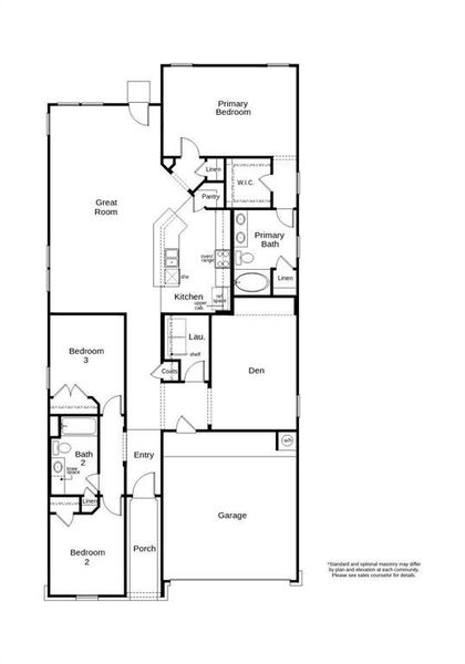 This floor plan features 3 bedrooms, 2 full baths, and over 1,800 square feet of living space.