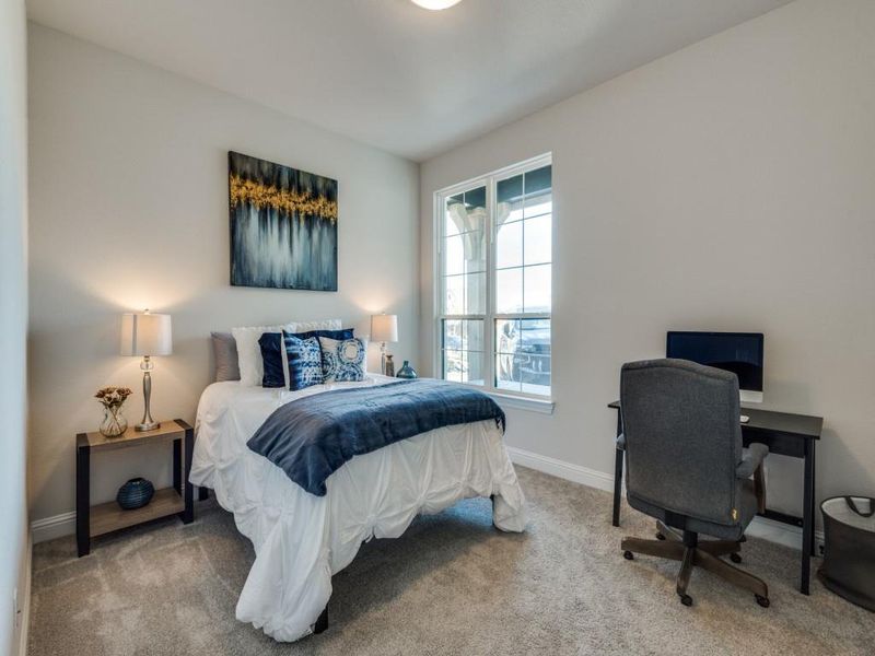 Bedroom with carpet