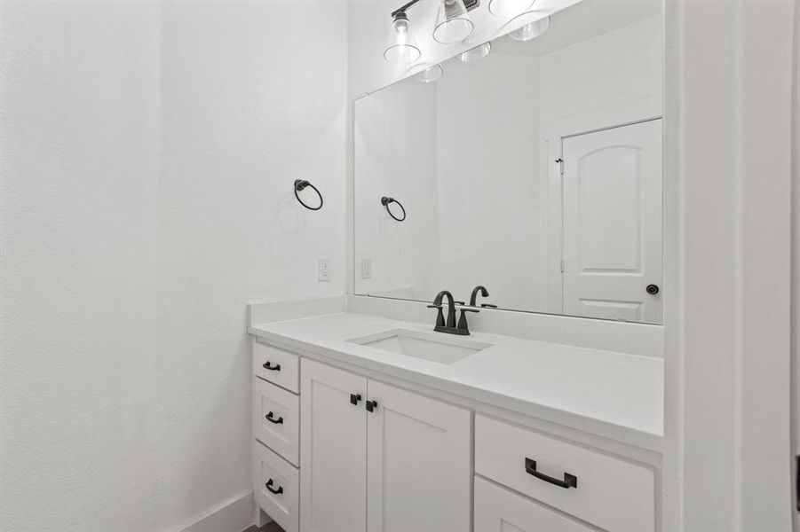 Bathroom featuring vanity