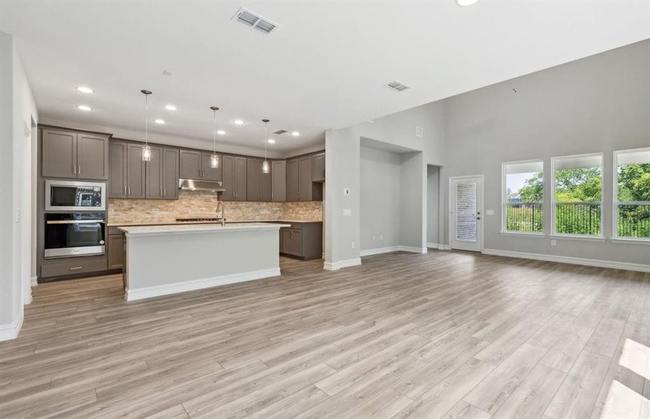 Spacious kitchen with oversized shower*real home pictured