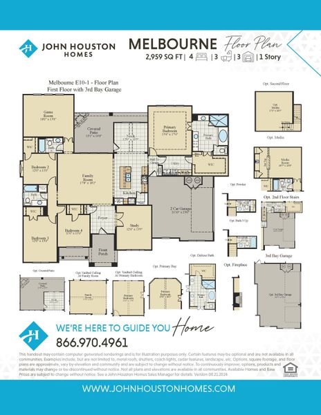 Melbourne E10-1 - Floor Plan w/ 3rd bay grage