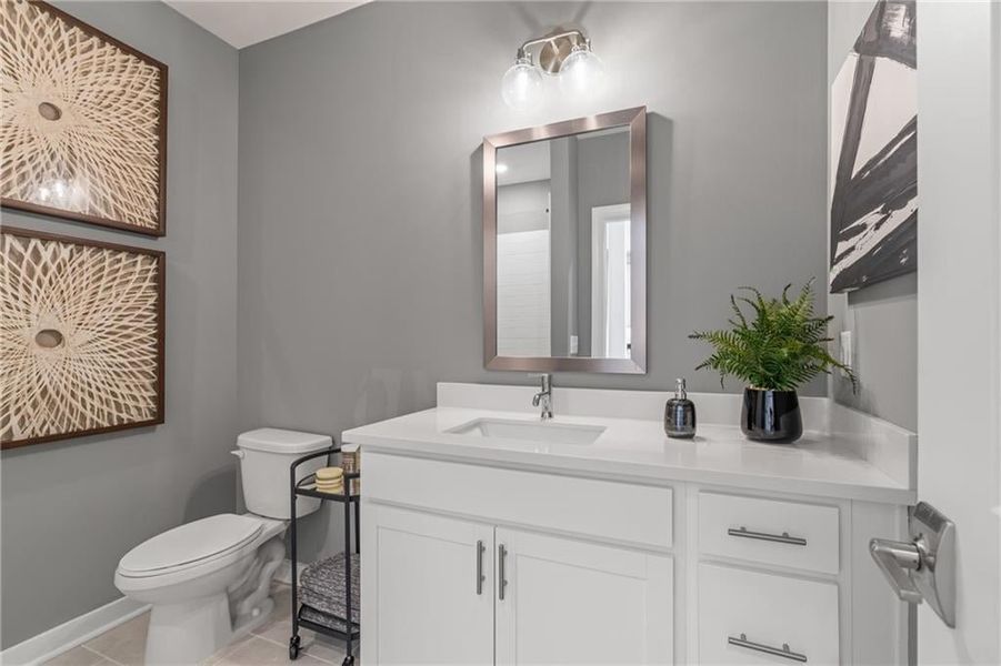 Just outside of the second bedroom, you'll find a second bathroom that has a large walk in tiled shower with frameless glass. *Not actual home-Representative purposes only*
*Model Home-Representative purposes only*