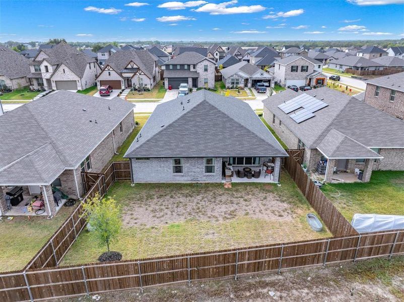 Aerial view back elevation of home.