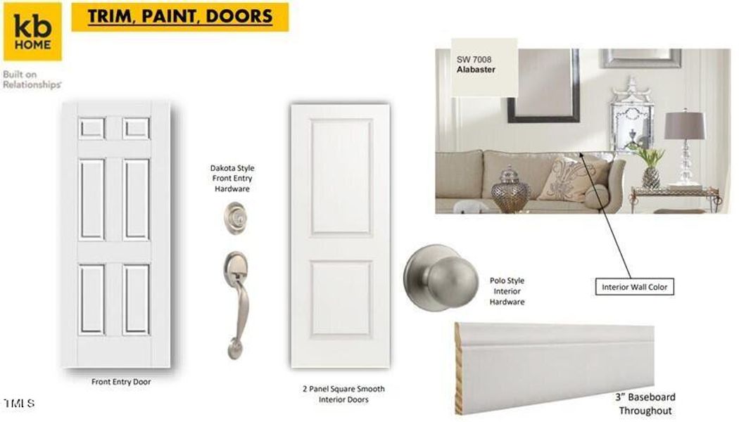 Trim, doors Color Selections