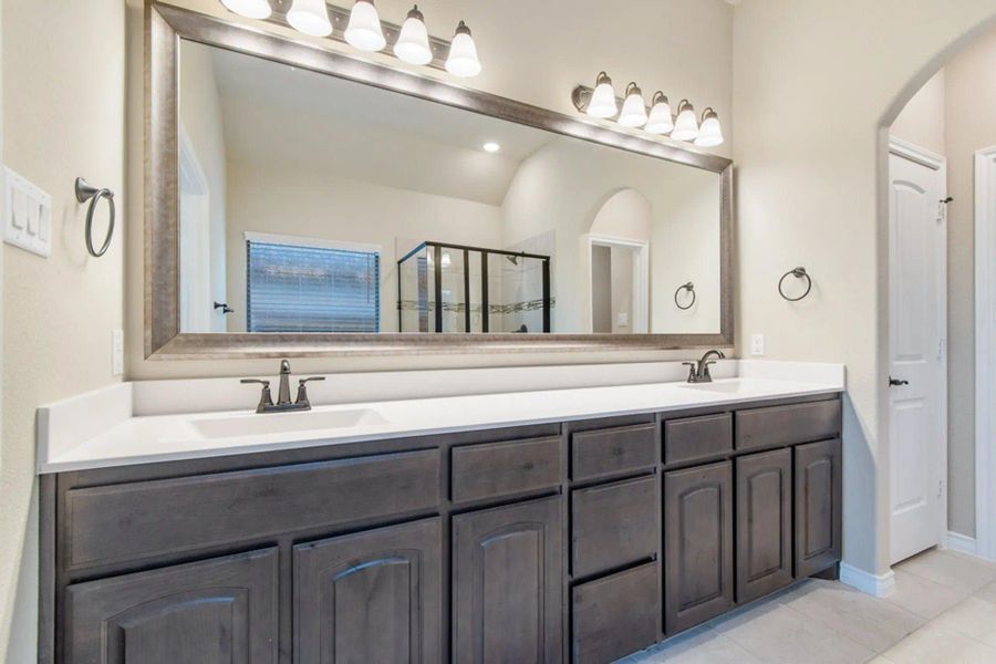 Primary Bathroom | Concept 2440 at Silo Mills - Select Series in Joshua, TX by Landsea Homes