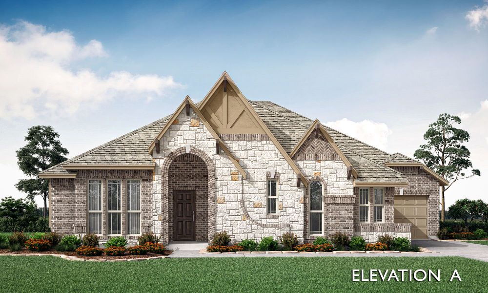 Elevation A. 2,795sf New Home in Joshua, TX