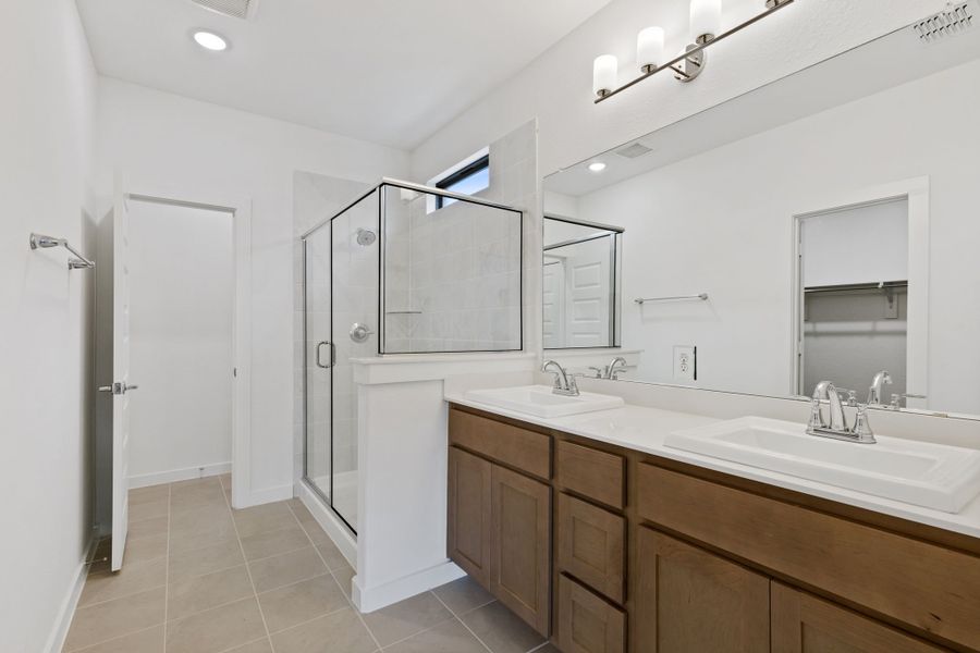 Primary Bathroom in the Stanley II home plan by Trophy Signature Homes – REPRESENTATIVE PHOTO