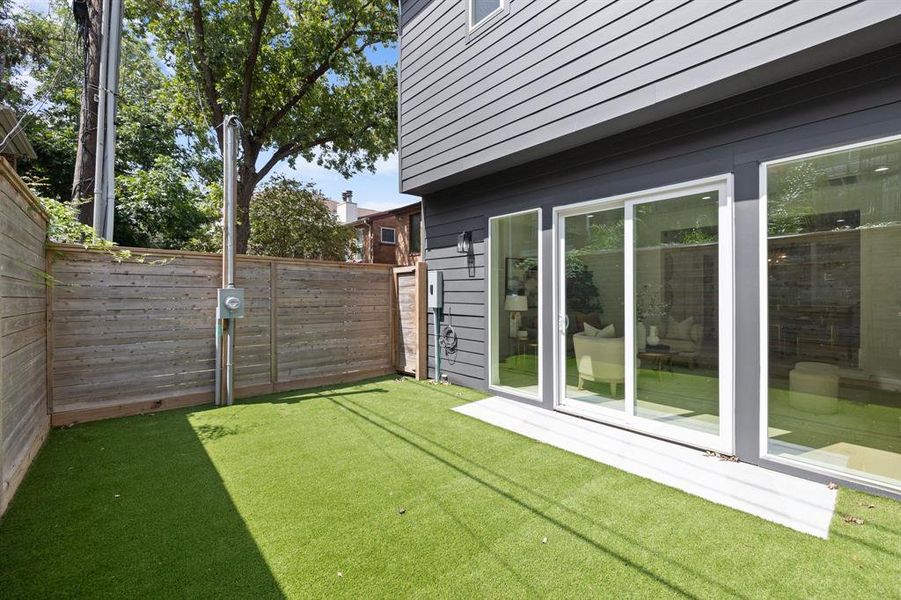 Lovely backyard space is fully turfed and ready for your enjoyment.