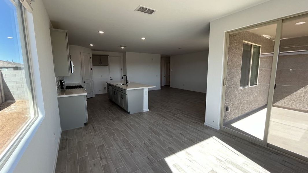 Dining nook to great room and kitchen