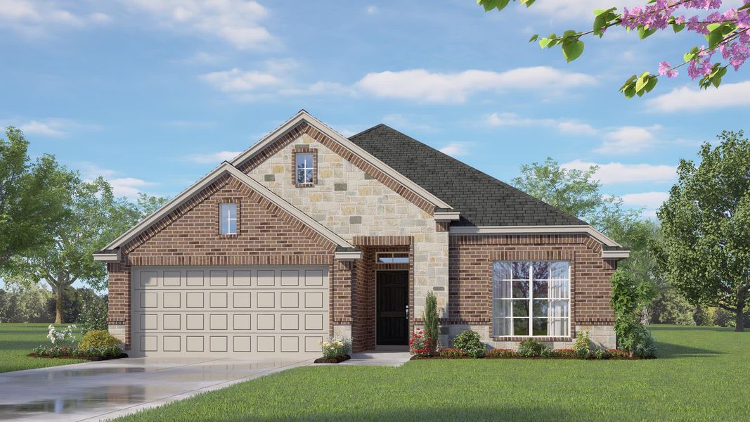 Elevation A with Stone | Concept 1790 at Summer Crest in Fort Worth, TX by Landsea Homes