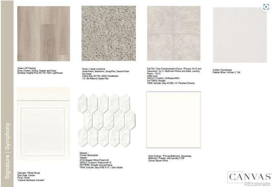 Design Selections. Home is currently under construction, selections subject to change.