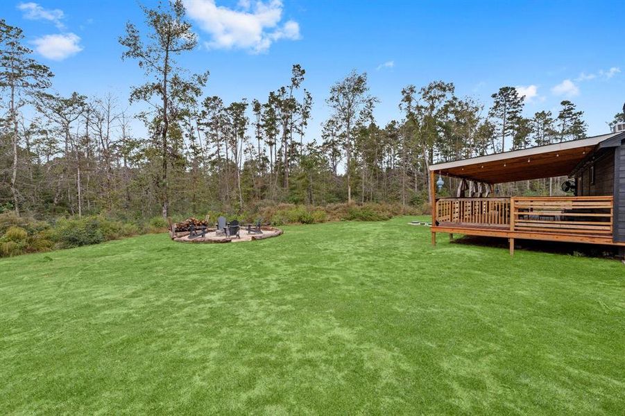 large covered back porch