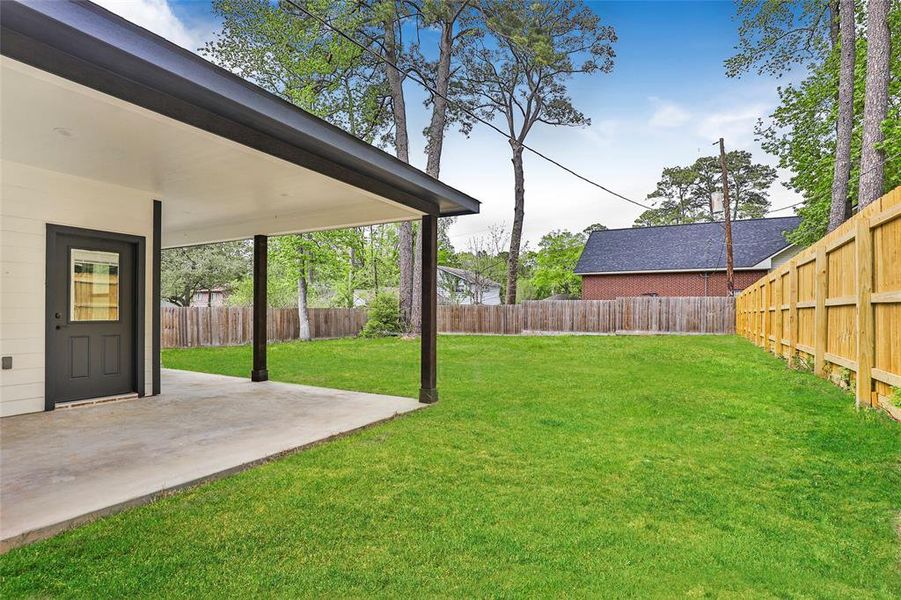 Oversized back patio, an entertainers dream with a big back yard.