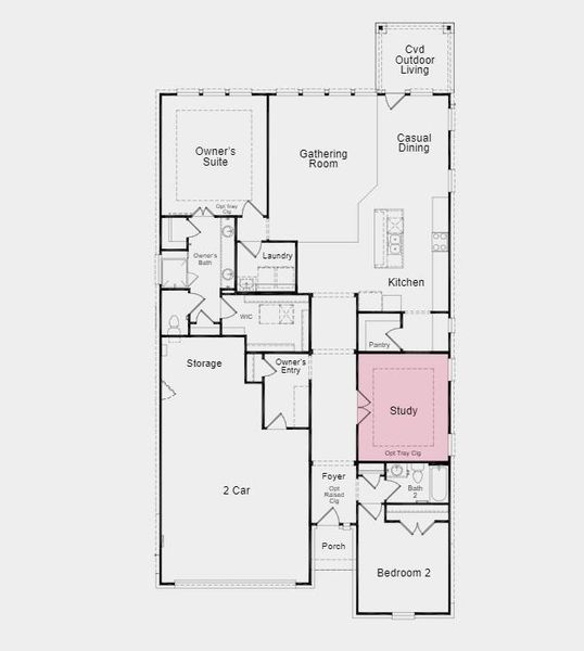 Floor Plan - Structural option added include: study in place of a formal dining room