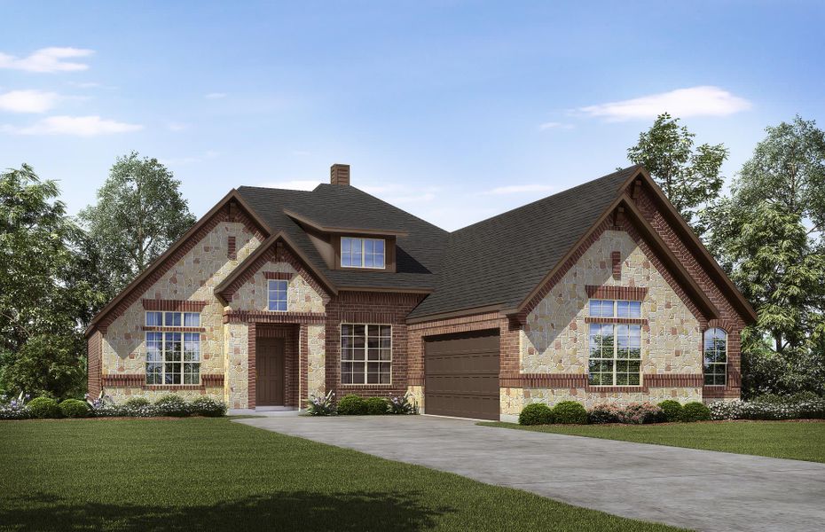 Elevation C with Stone | Concept 2267 at Lovers Landing in Forney, TX by Landsea Homes