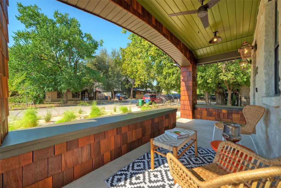 A perfect place to relax on the spacious and cozy front porch.