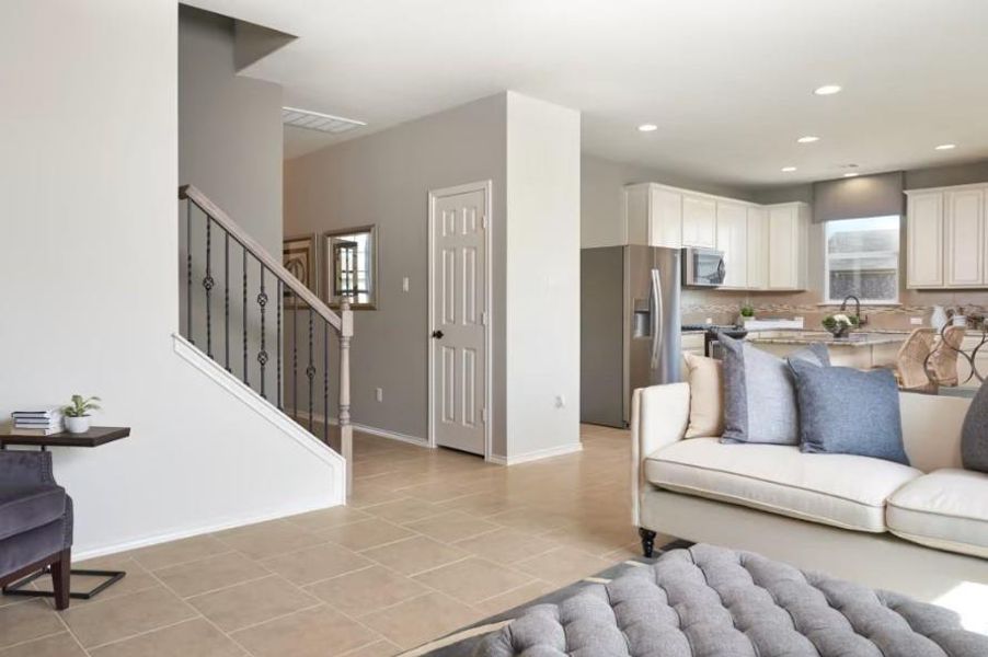 Photo of Pulte model home with same floor plan, not of actual home listed.