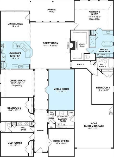 The Elaine floor plan by K. Hovnanian® Homes. 1st Floor shown. *Prices, plans, dimensions, features, specifications, materials, and availability of homes or communities are subject to change without notice or obligation.