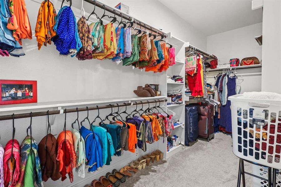 Spacious closet featuring carpet floors