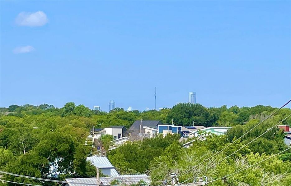 View of downtown skyline from common-area deck