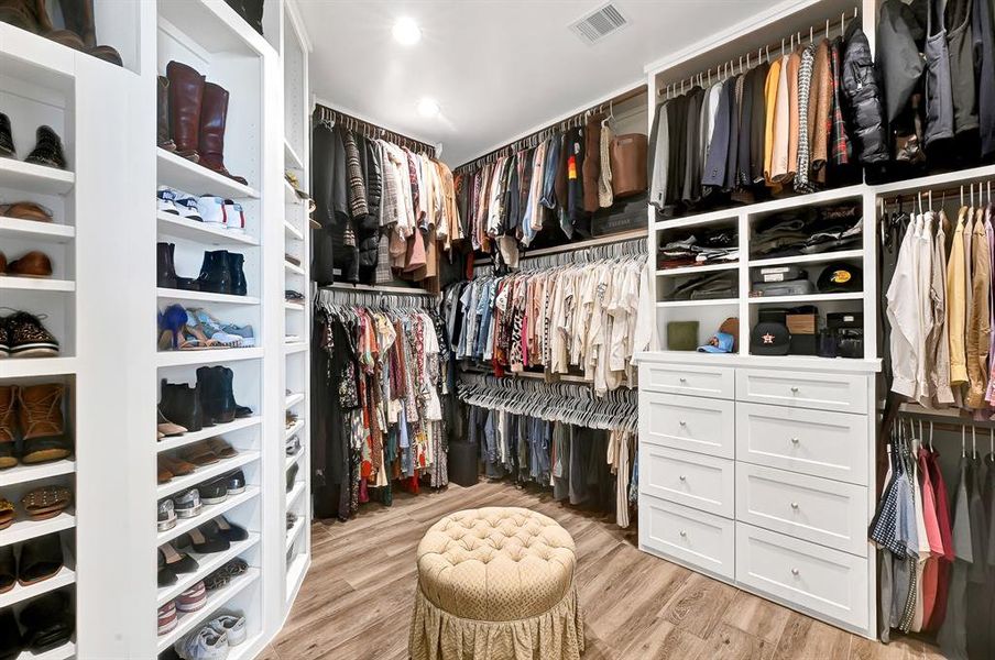 Primary custom closet.