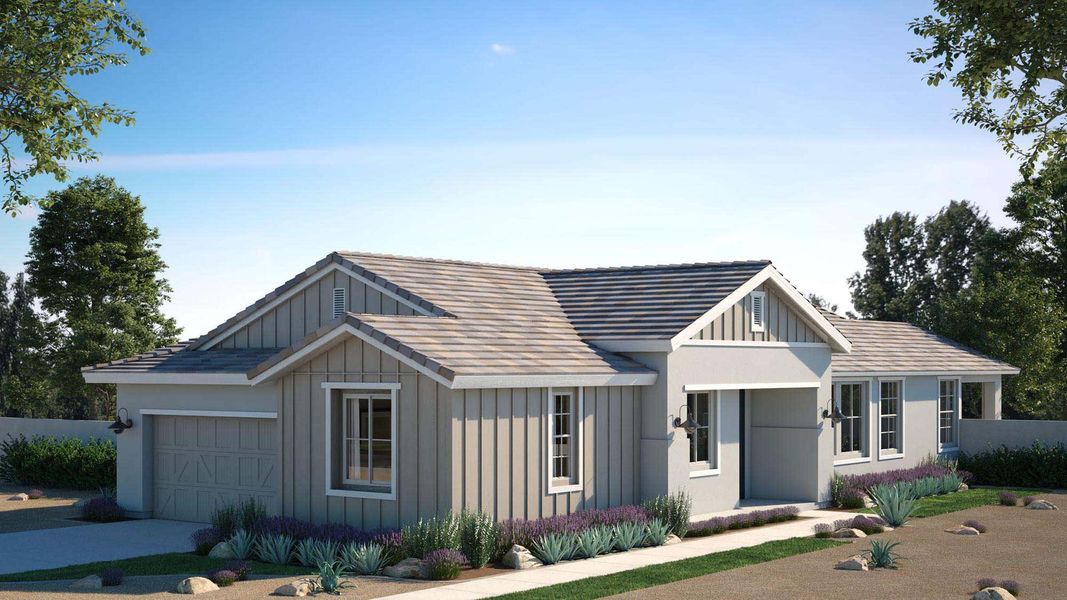Farmhouse Elevation| Celadon | Greenpointe at Eastmark | New homes in Mesa, Arizona | Landsea Homes