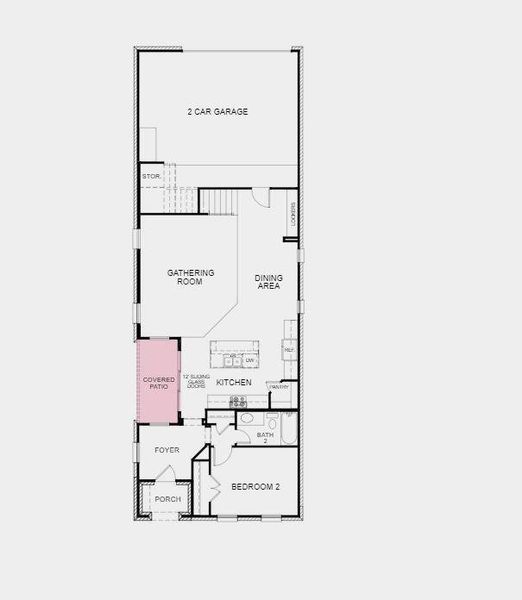 Structural options added include: Sliding door unit in family room, freestanding tub in owner's bath and standing shower in secondary bath.